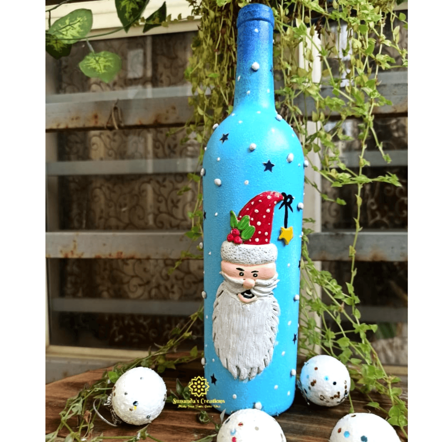 Santa Claused Bottle Art