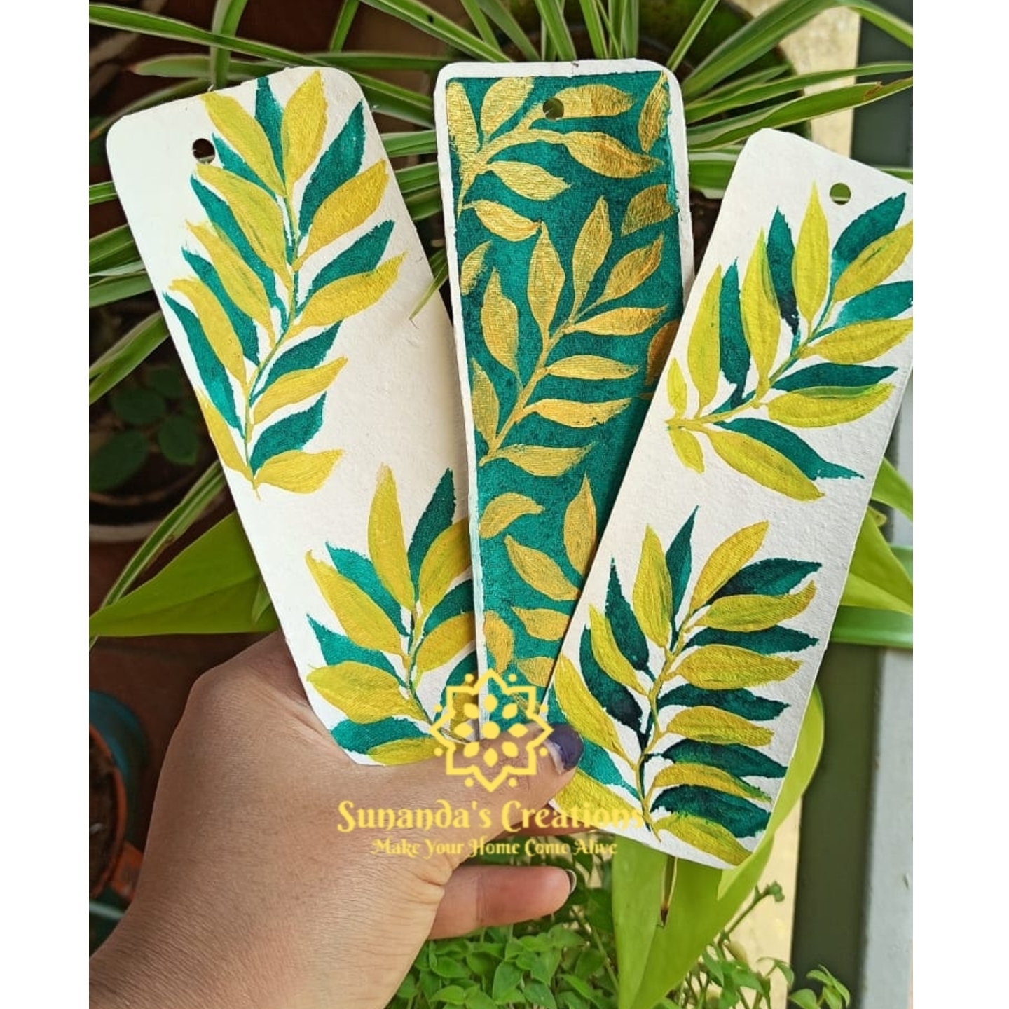 Leafe seriesHand paintedBookmarks