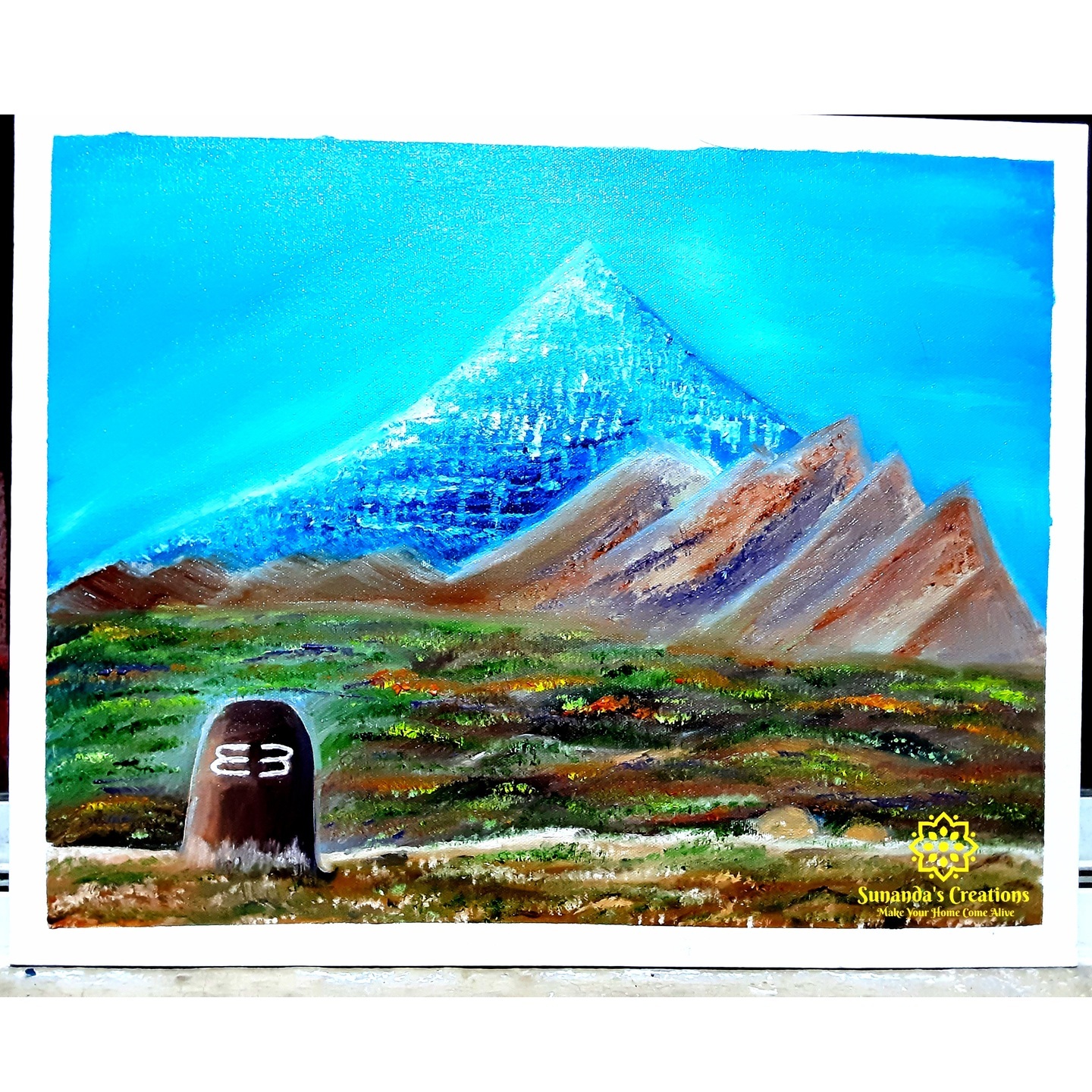 Mount Kailash/Shiv Ling/Wall Painting/Hand painted/Oil Painting