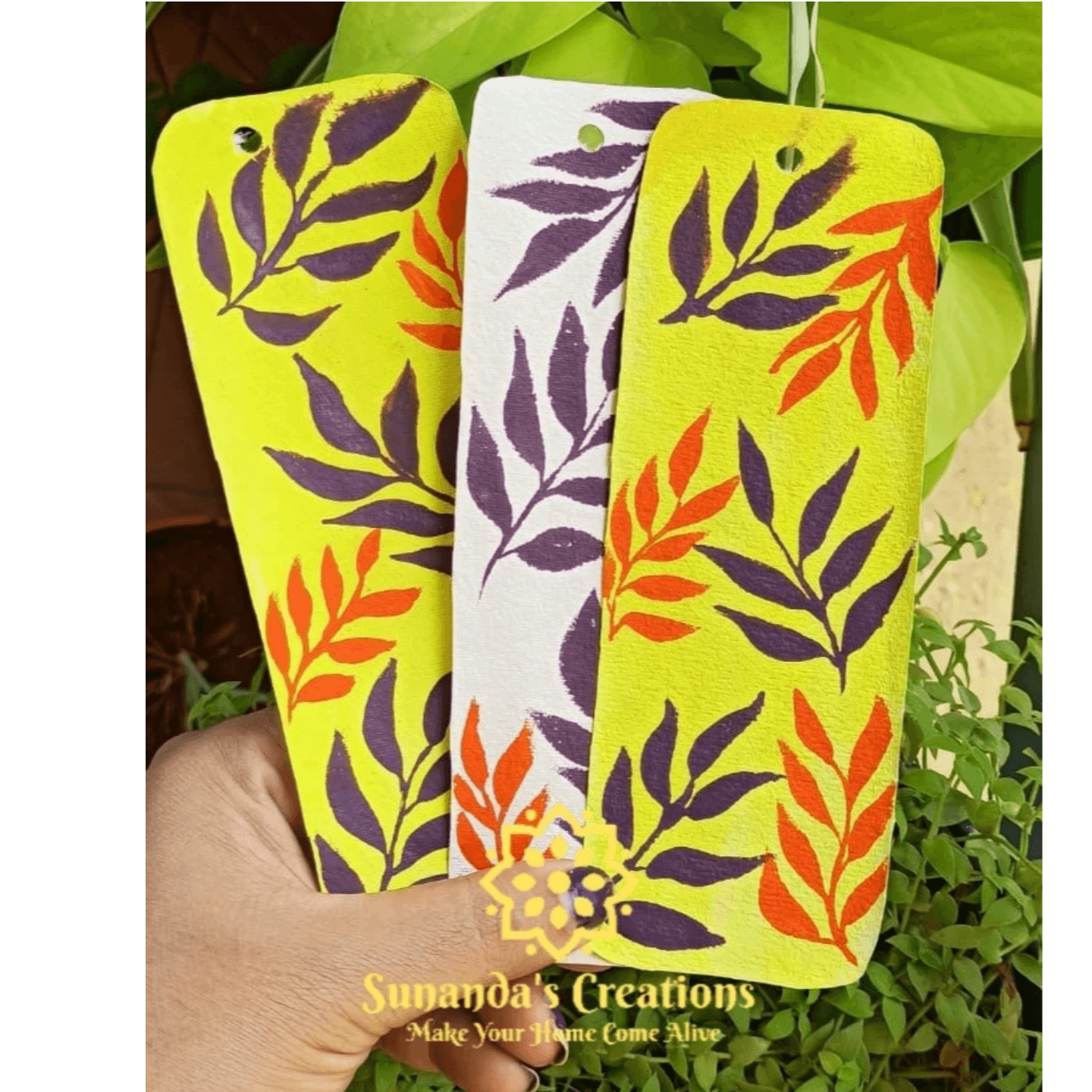 Leafe seriesHand paintedBookmarks
