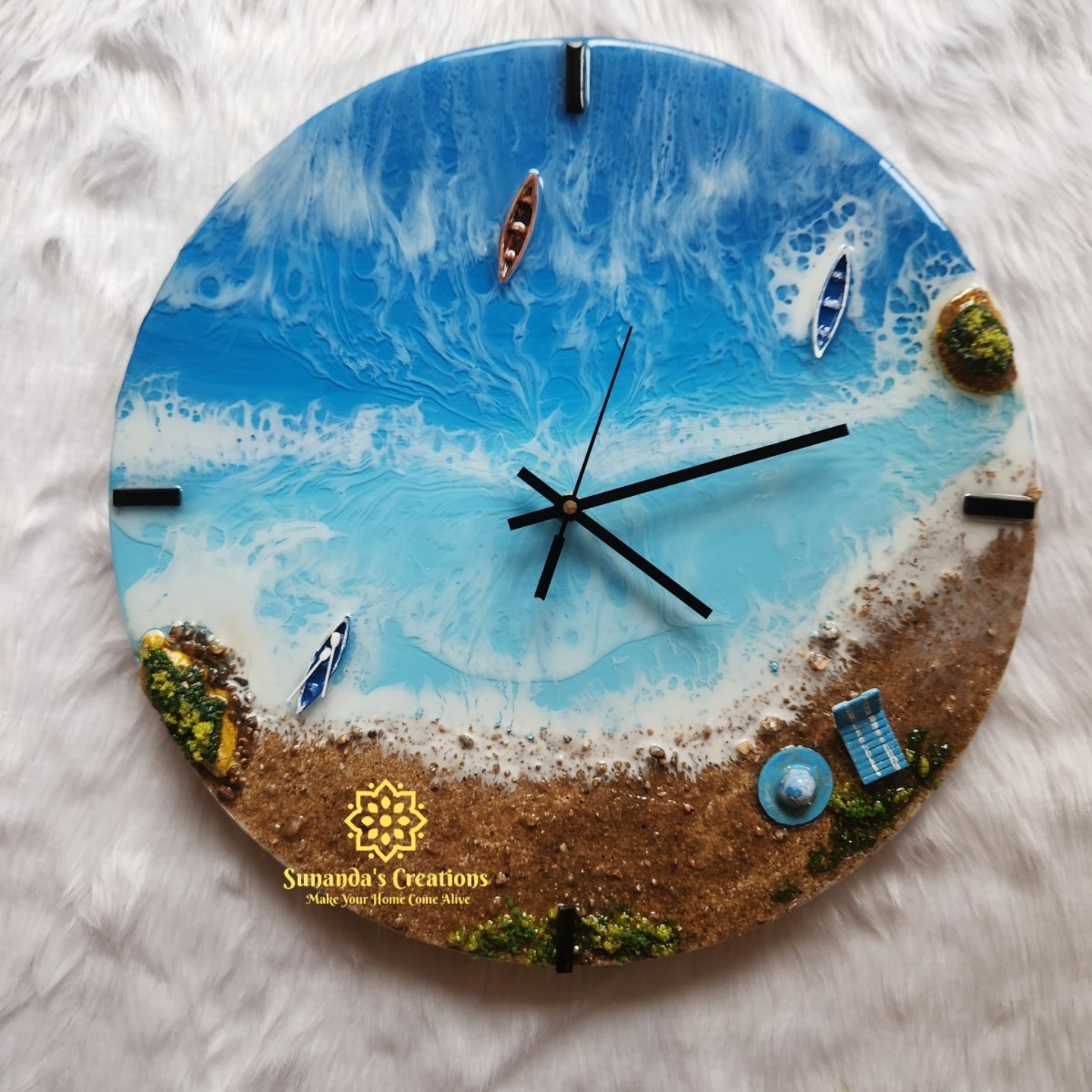 14" Resin Wall Clock | Home Decor | Premium Quality | Big Size Wall Clock | 22mm