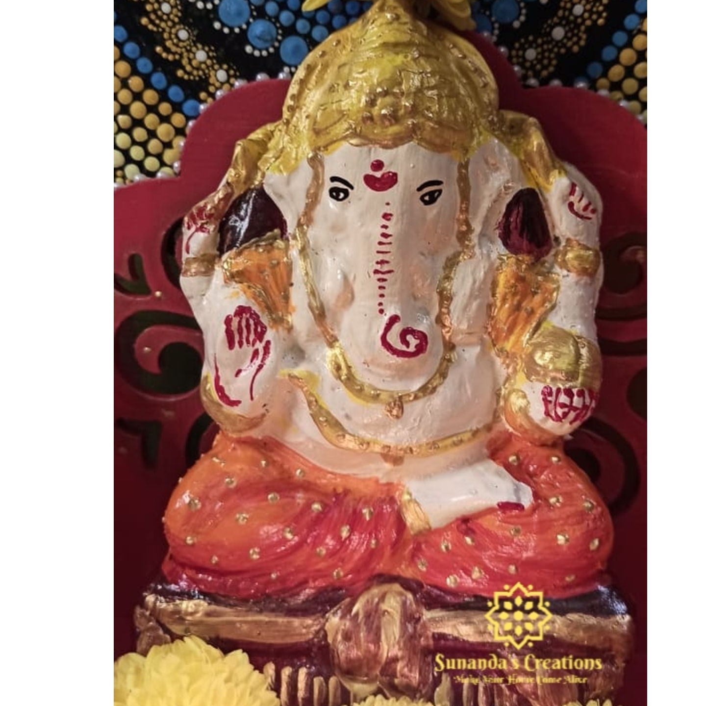 Handmade Ganesha IdolHandpaintedEcofriendly