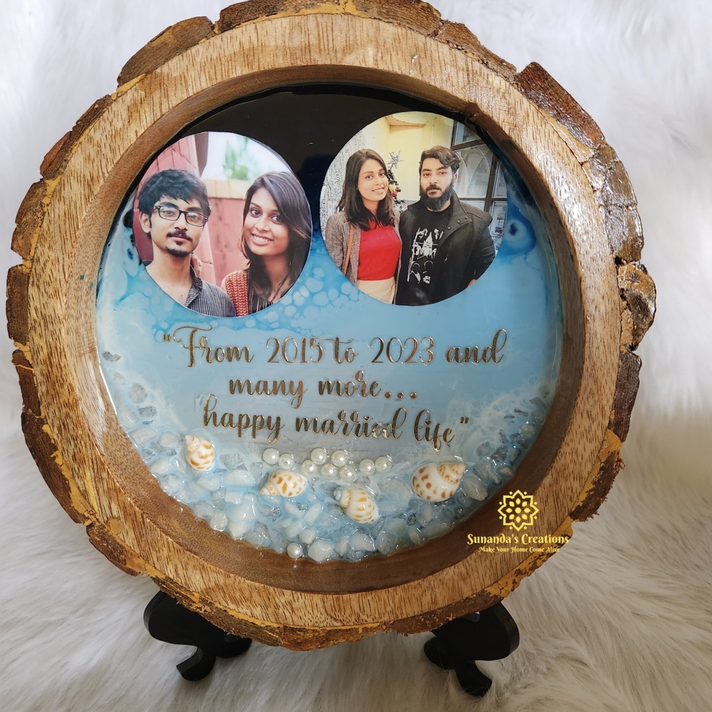 Personalised Photo Plate Handmade gifts  Mango Wood Frame