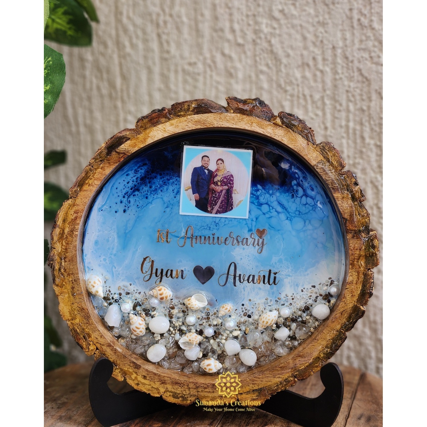 Personalised Photo Plate Handmade gifts  Mango Wood