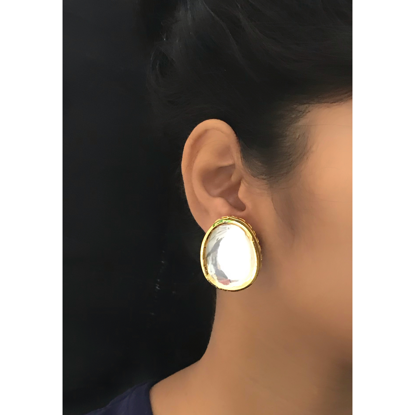 Kundan Inspired Uncut Shape Stud
