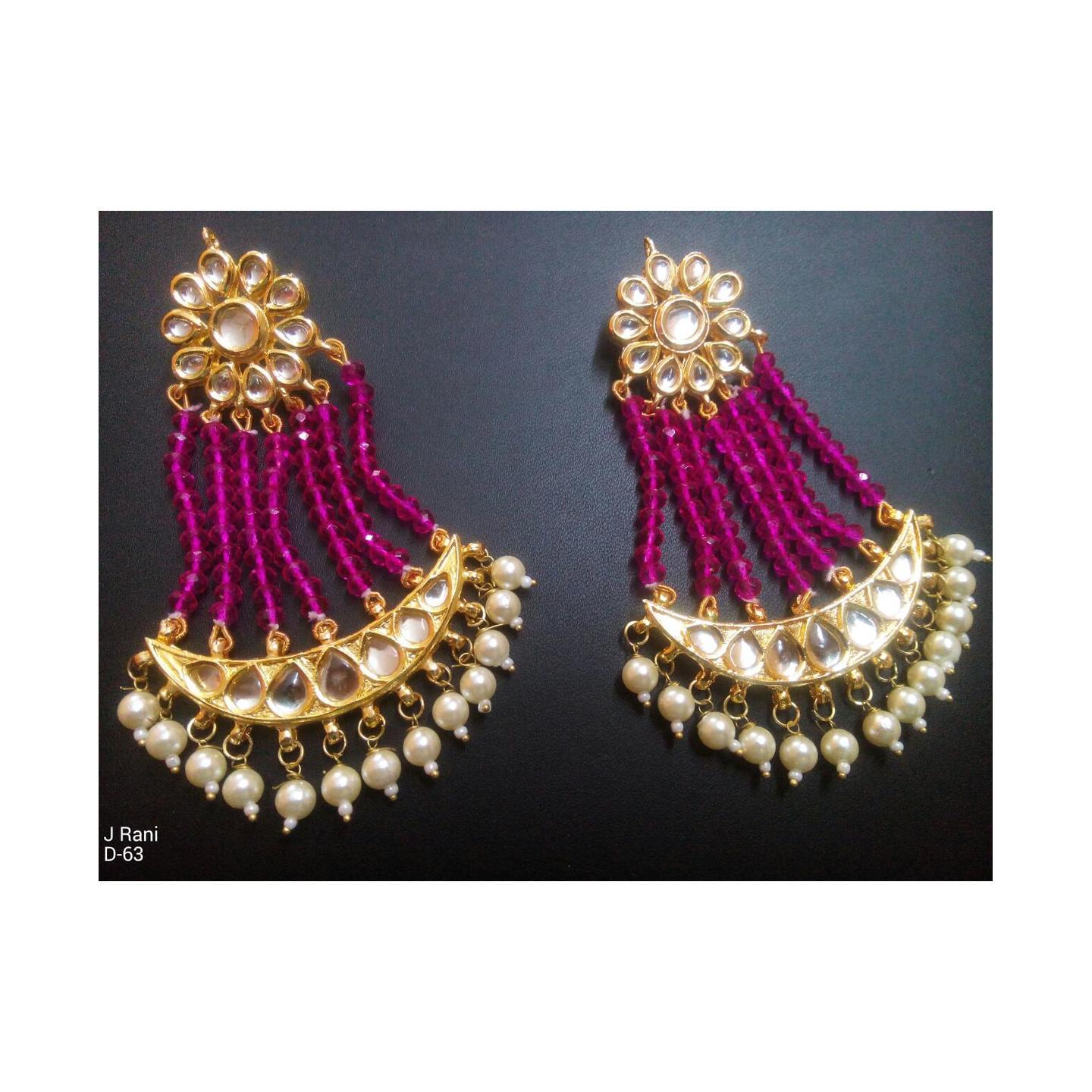 Rani Gold Tone Kundan Passa With Pearls