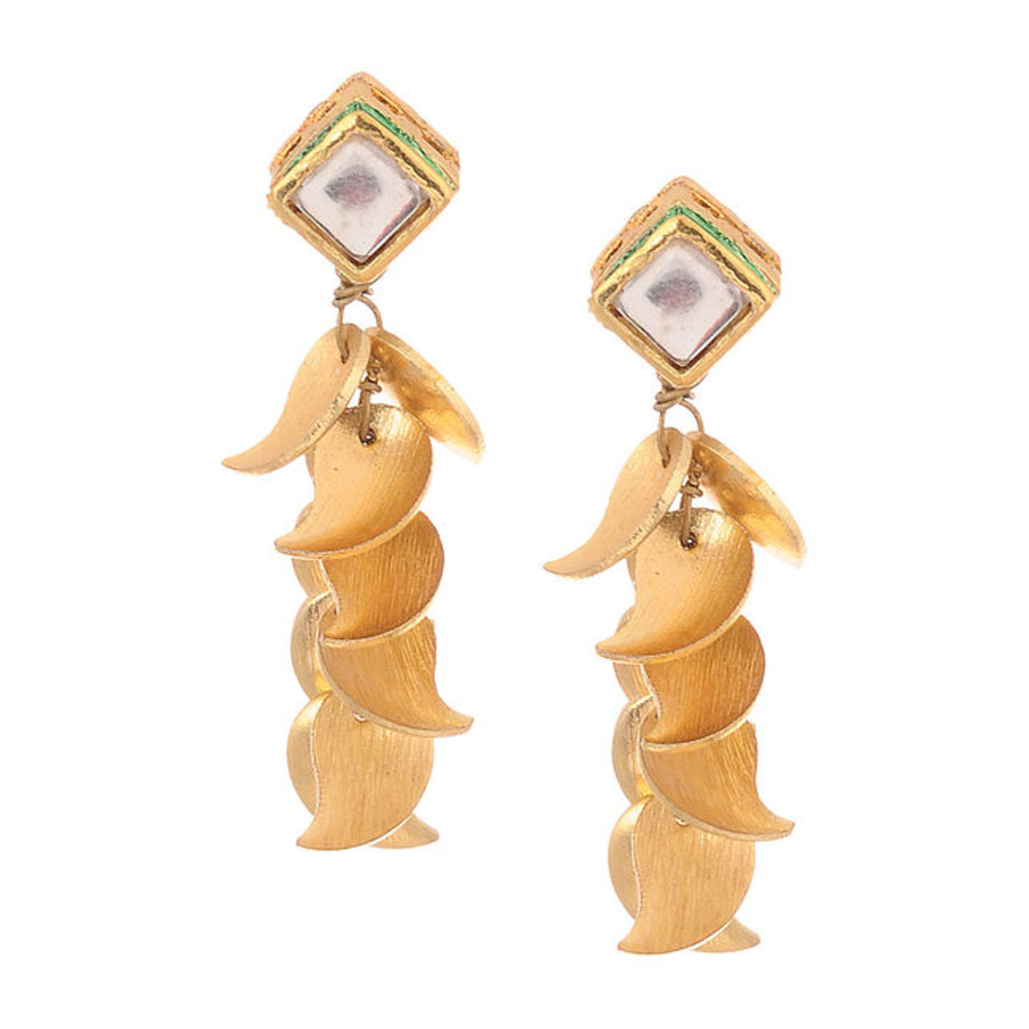Classic Gold Tone Kundan Inspired Earrings