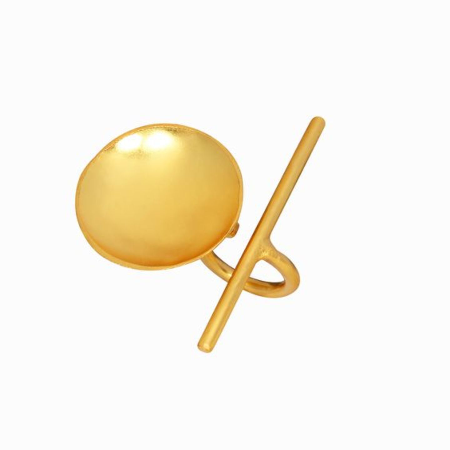 Sun dial ring 18ct gold plating