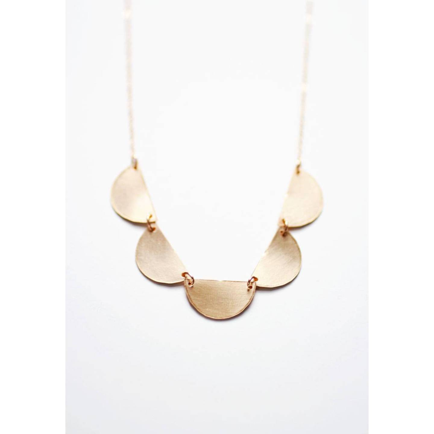 Scalloped Half Moon Necklace
