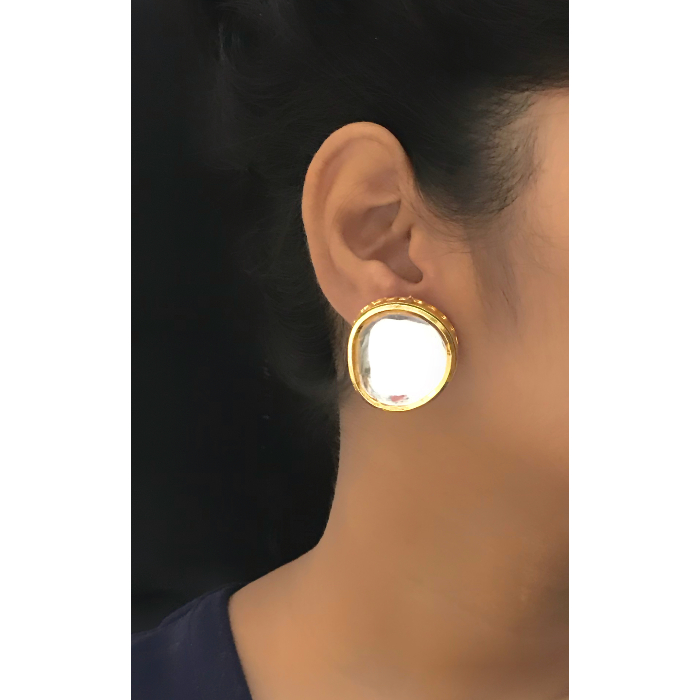 Gold Tone Uncut Kundan Studs