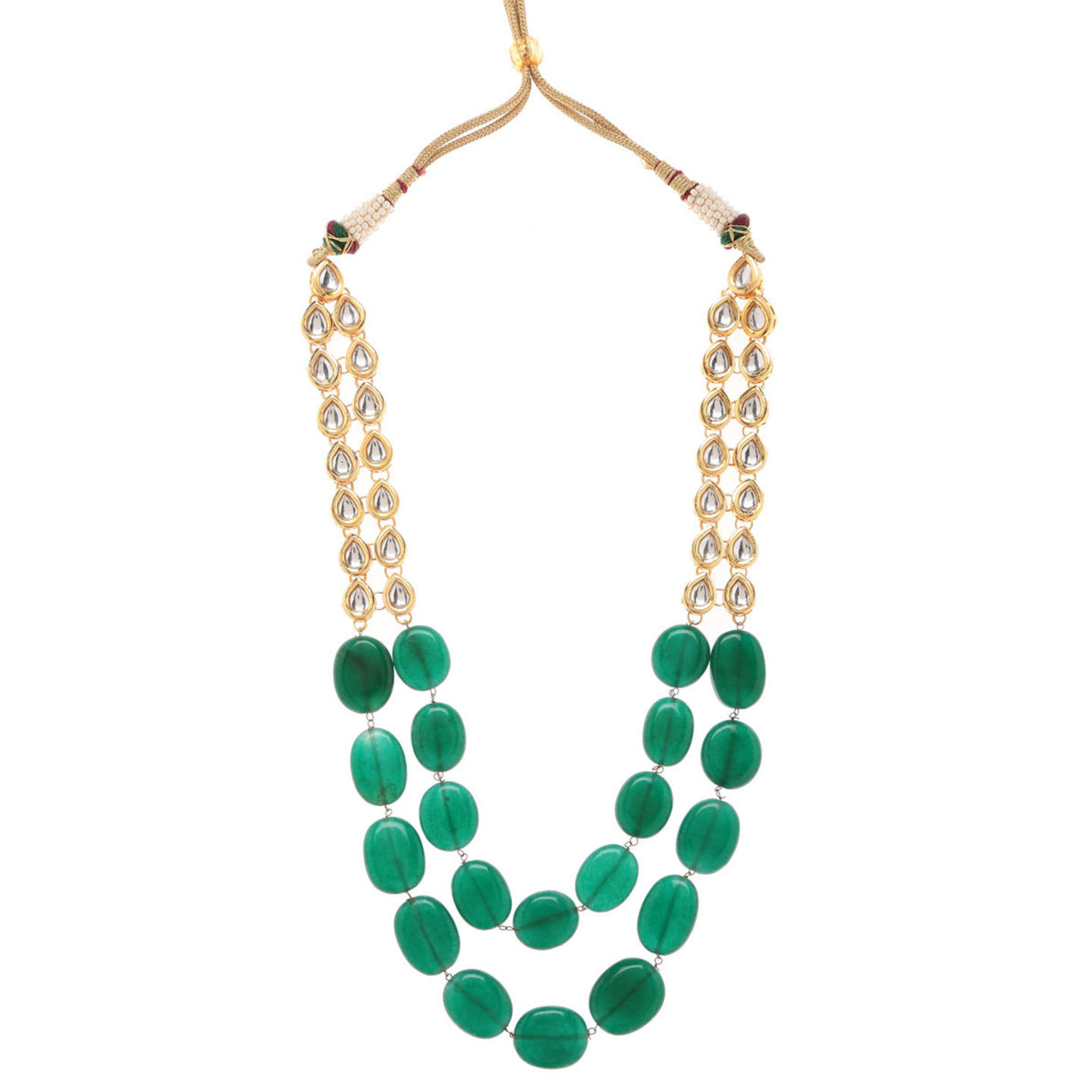 Green Onyx Tone Kundan Pearl Necklace