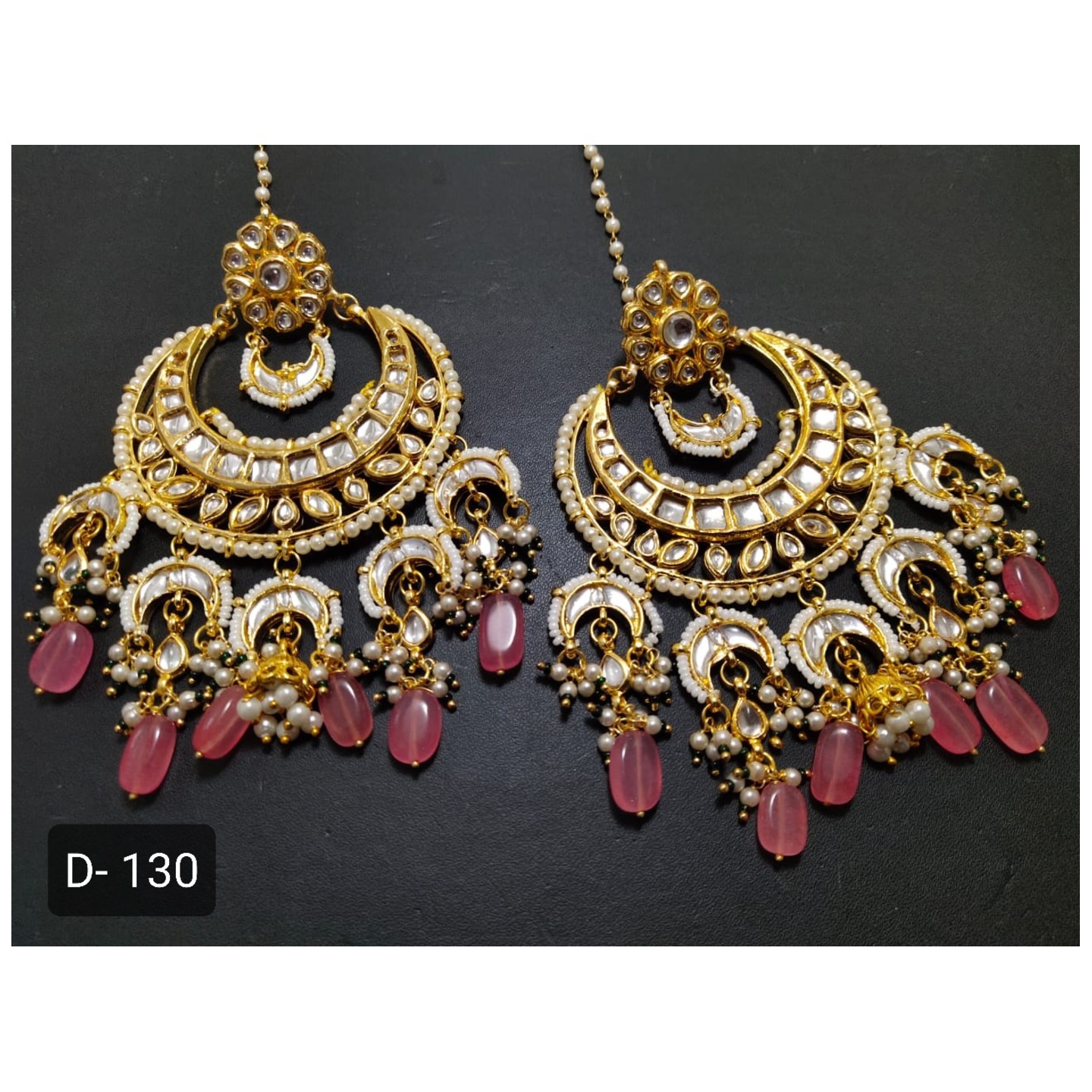 Baby Pink Kundan Alya Baali