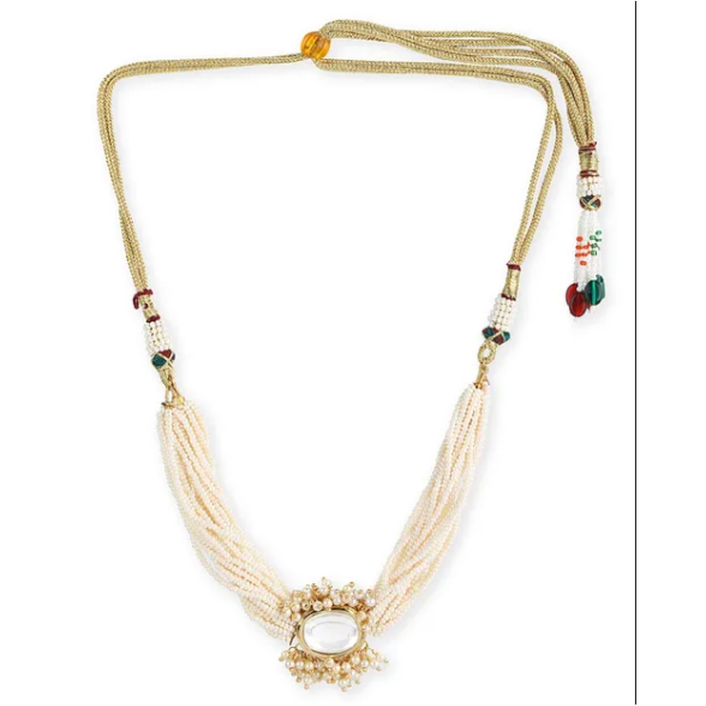 White Gold Tone Kundan Choker Necklace