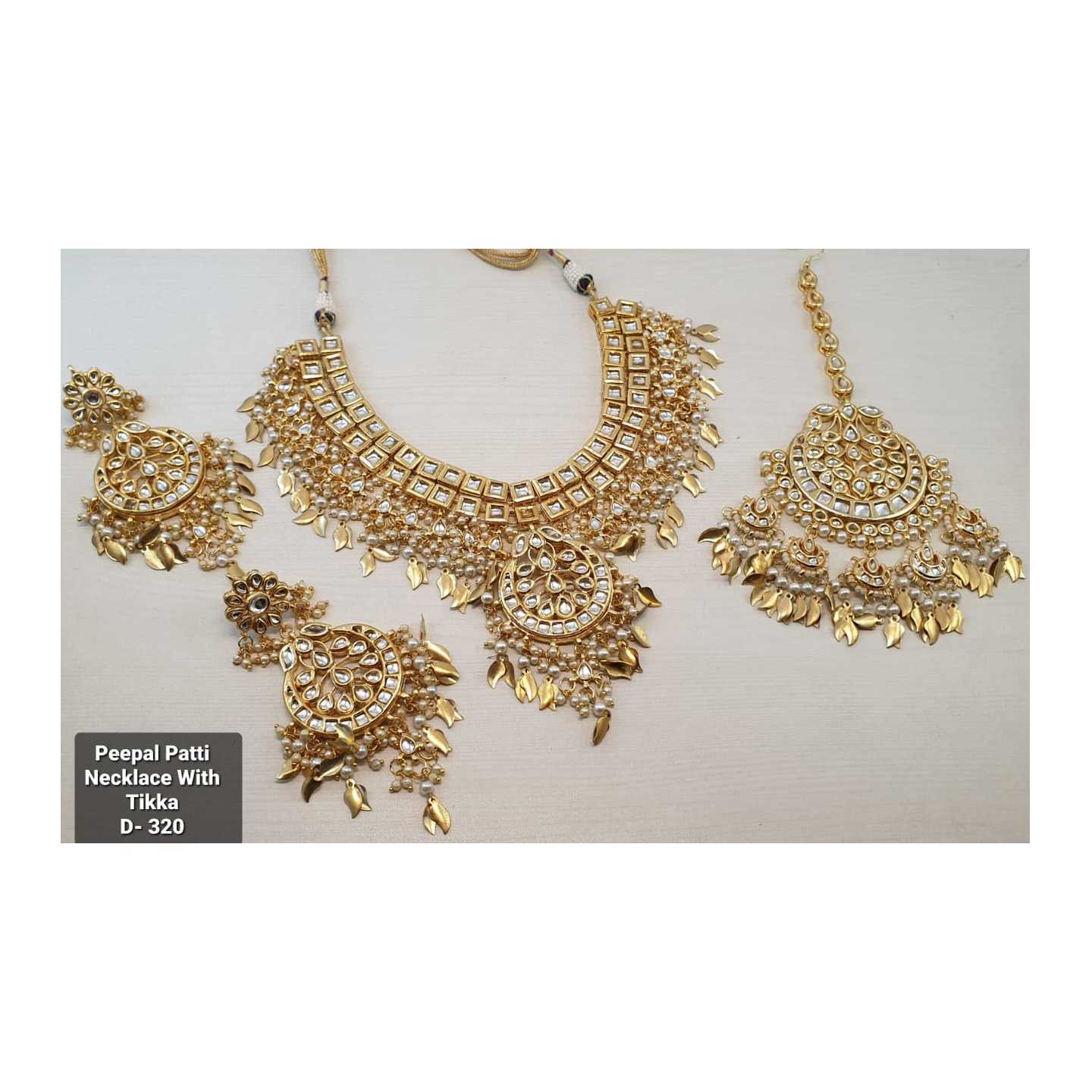 Kundan Inspired High Quality Necklace Set with Earring & Tikka