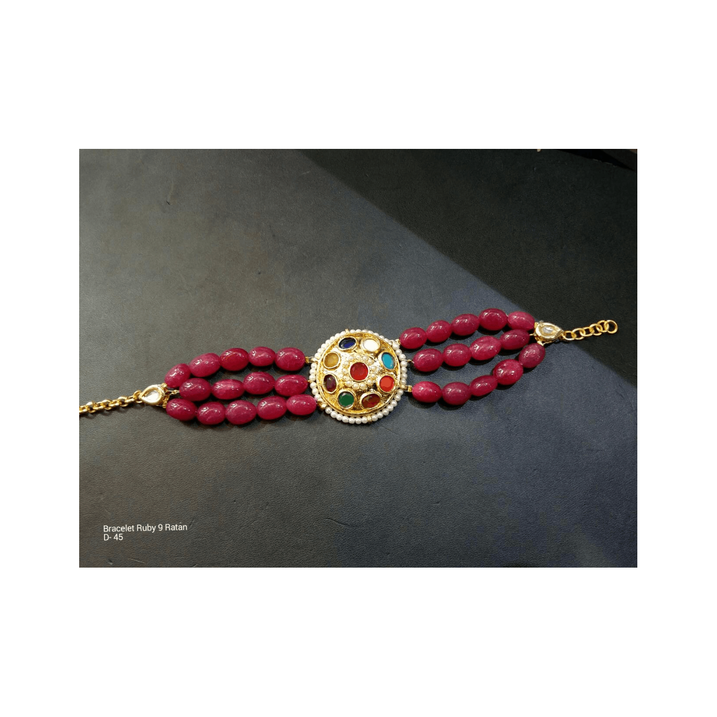 High Quality Kundan Ruby NavRatan Bracelet