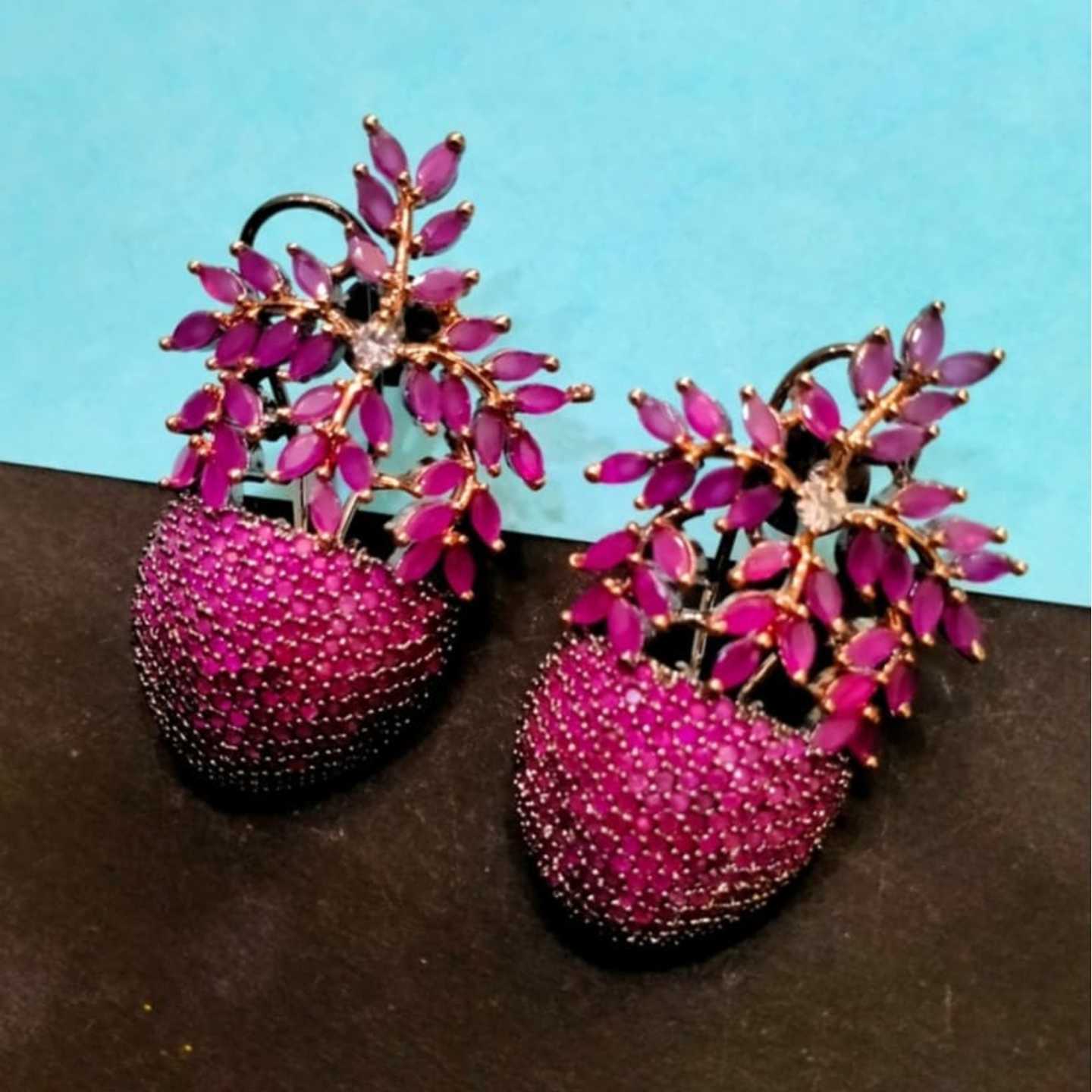 Ruby Red High Quality Ad Earring