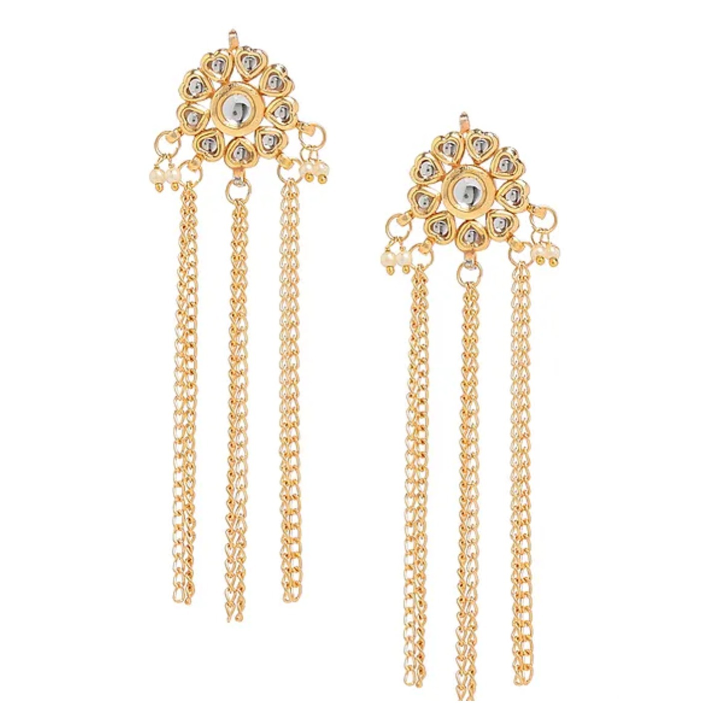 Classic Gold Tone Kundan Inspired Earrings