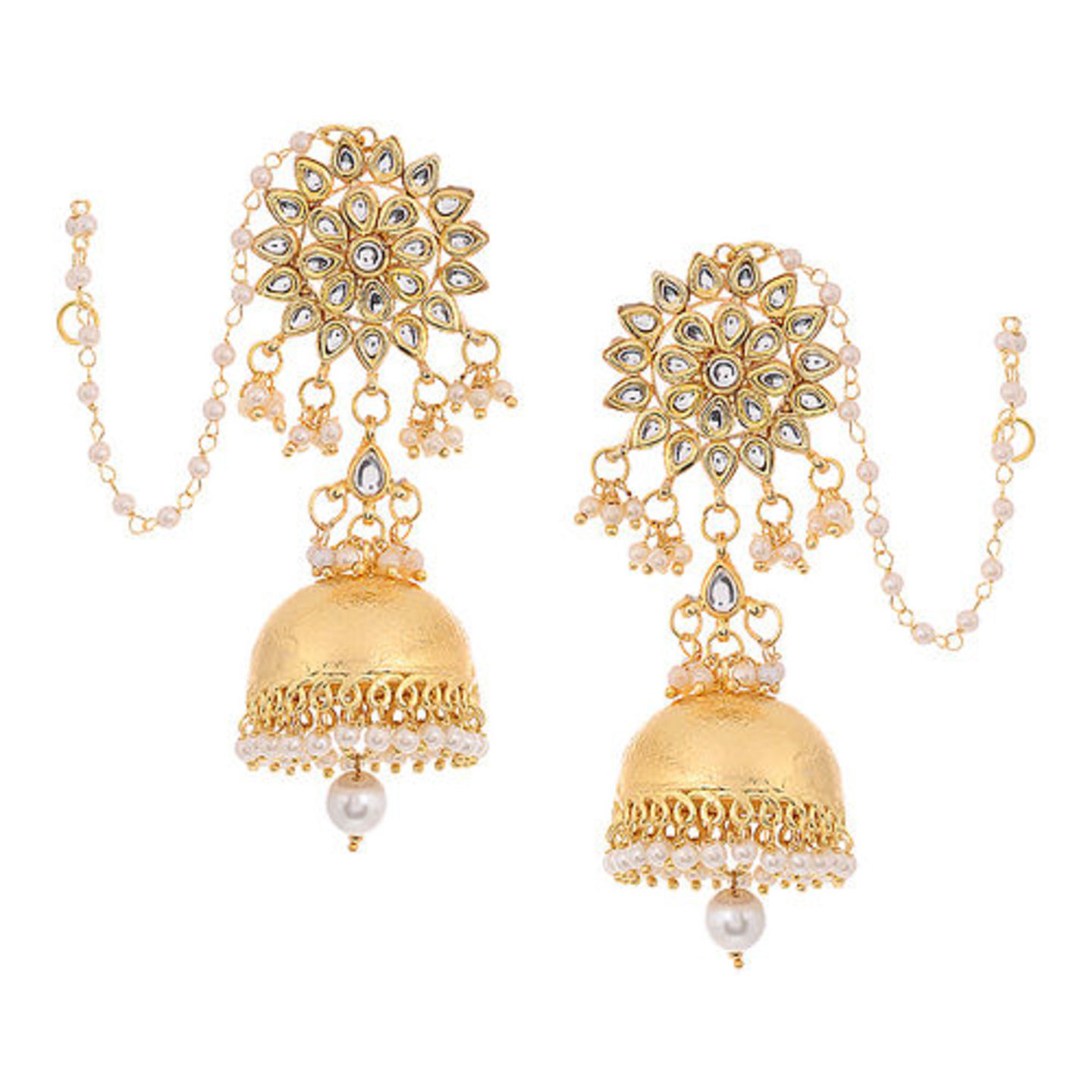 Classic Gold Tone Kundan Inspired Earrings
