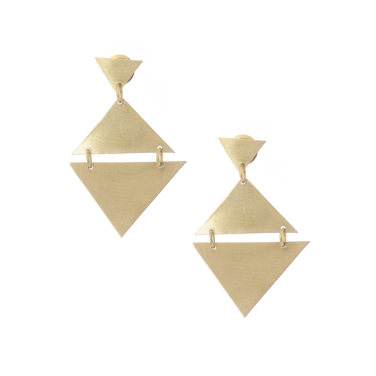 Handmade Matte Gold Kite Earrings