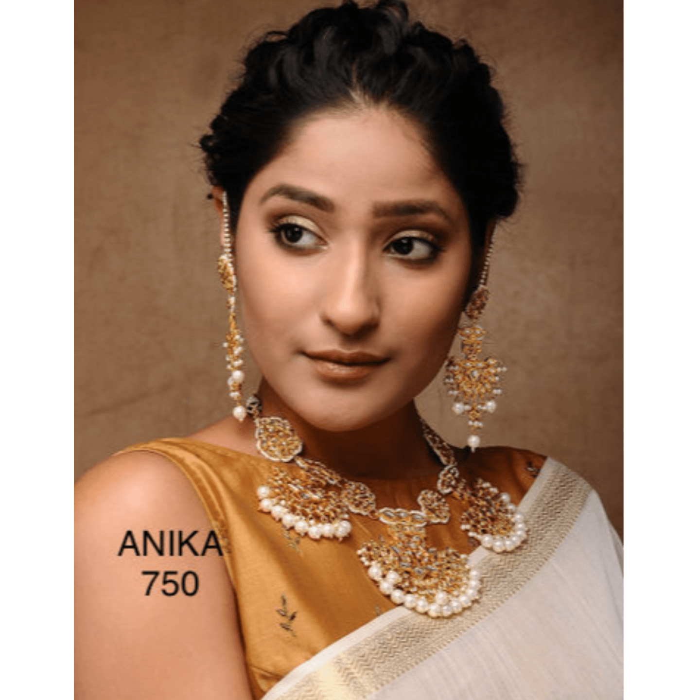 Kundan Necklace Set With Earring White Onyx Pearl