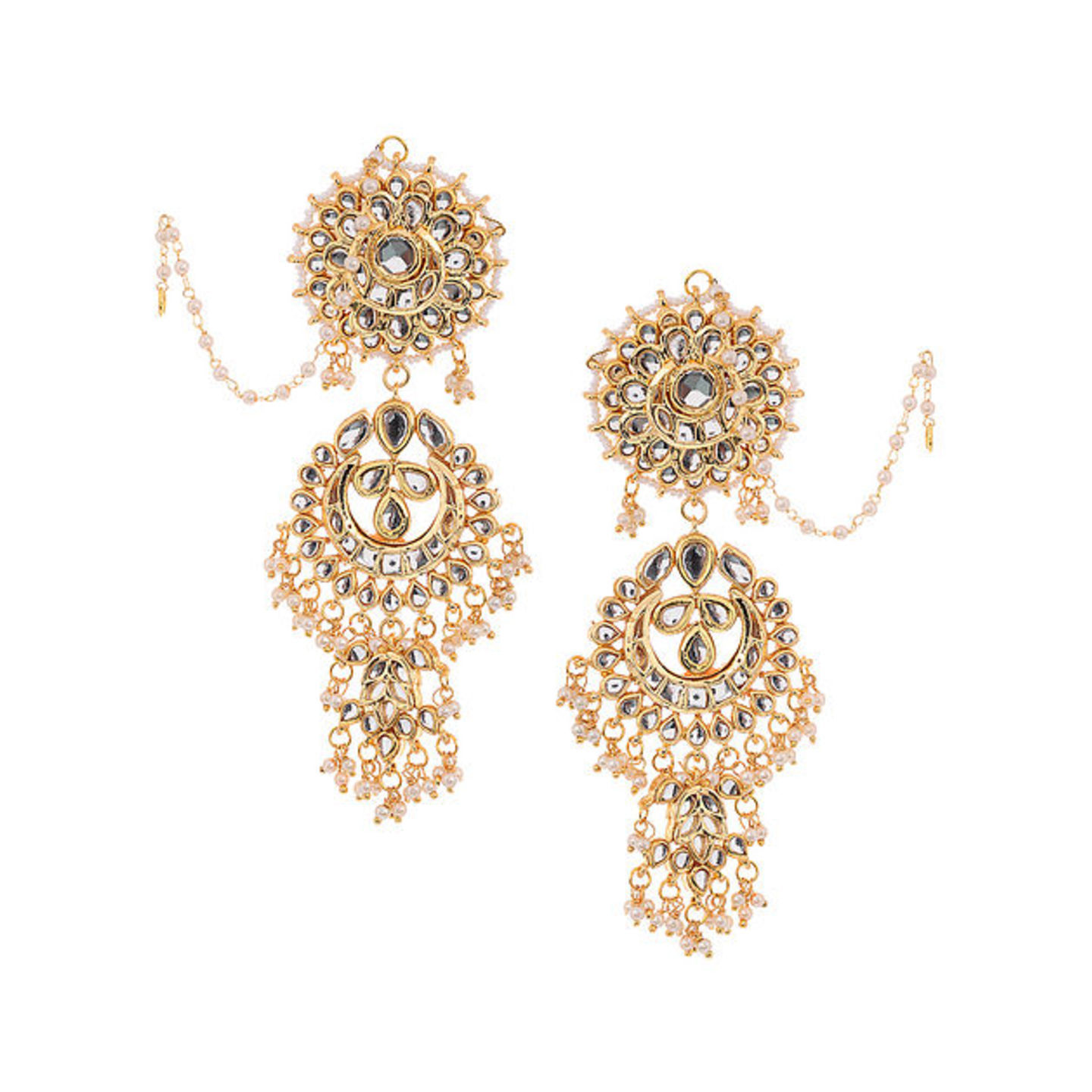Classic Gold Tone Kundan Inspired Earrings