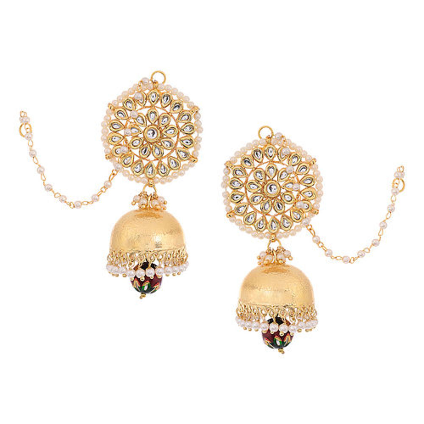 Classic Gold Tone Kundan Inspired Earrings