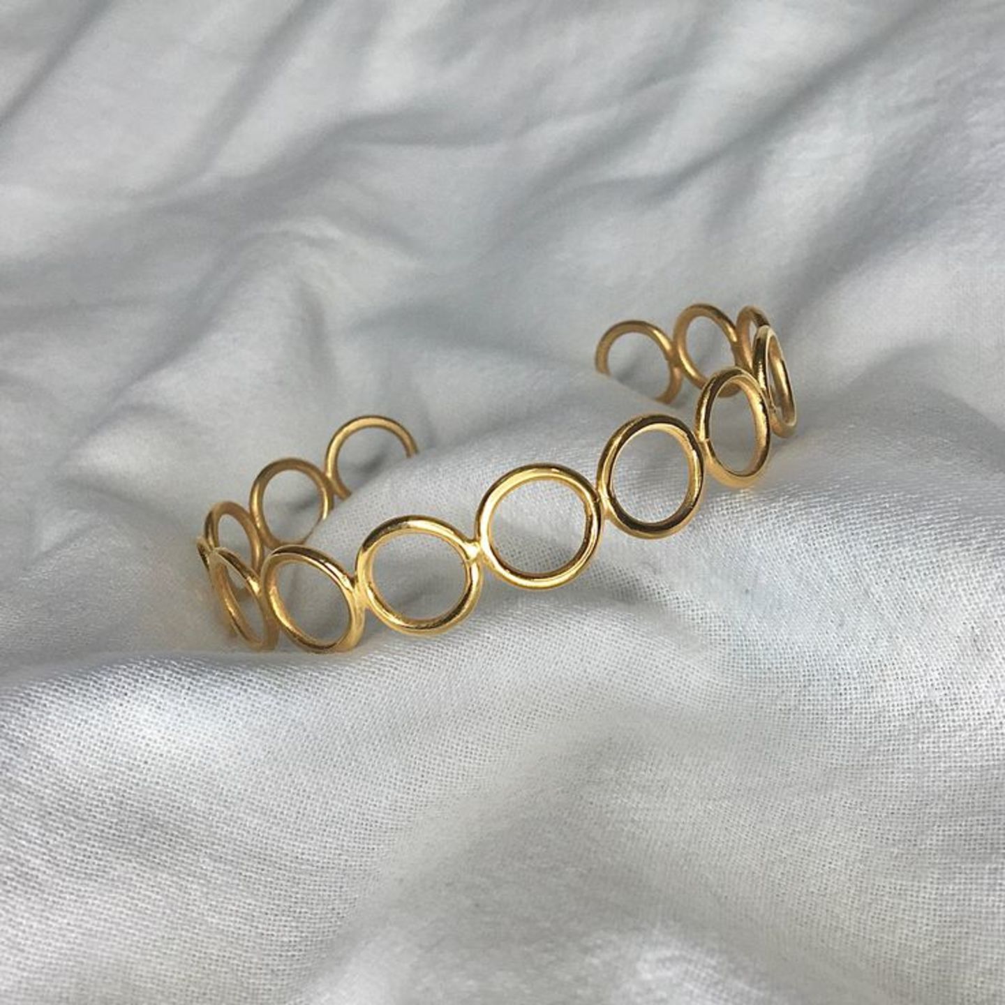 Sun Ring 18kt Gold Plated Handmade Cuff Bracelet