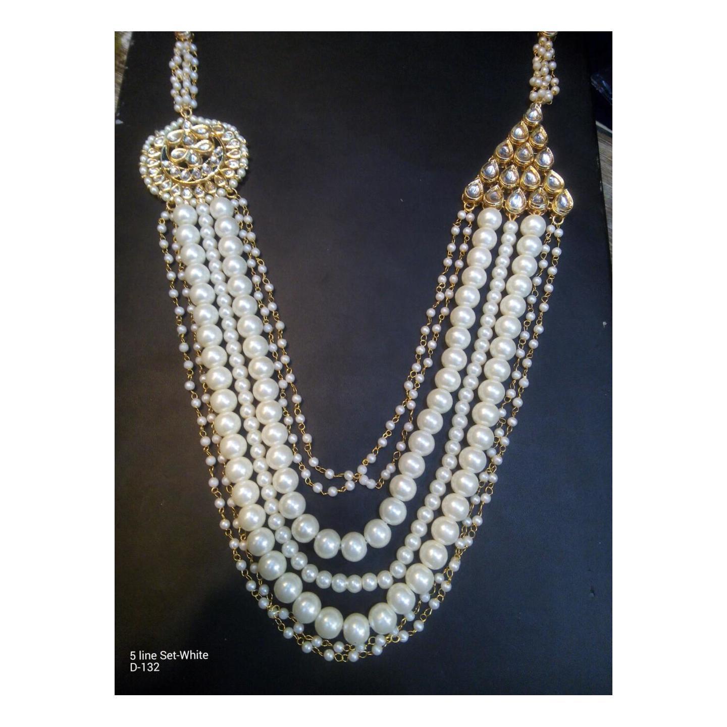 Multy Layer Pearl Kundan Necklace