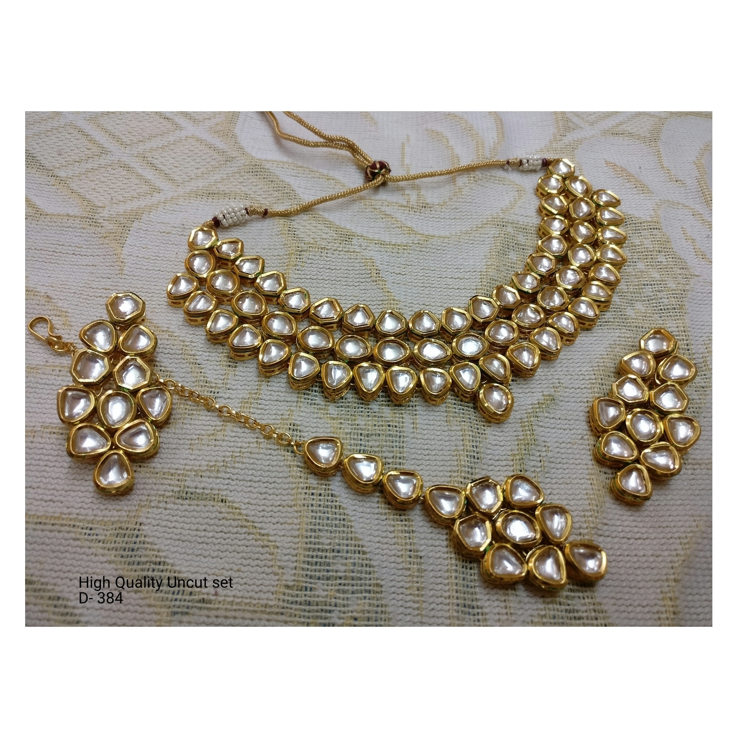 Kundan Necklace Set With Earring Tikka