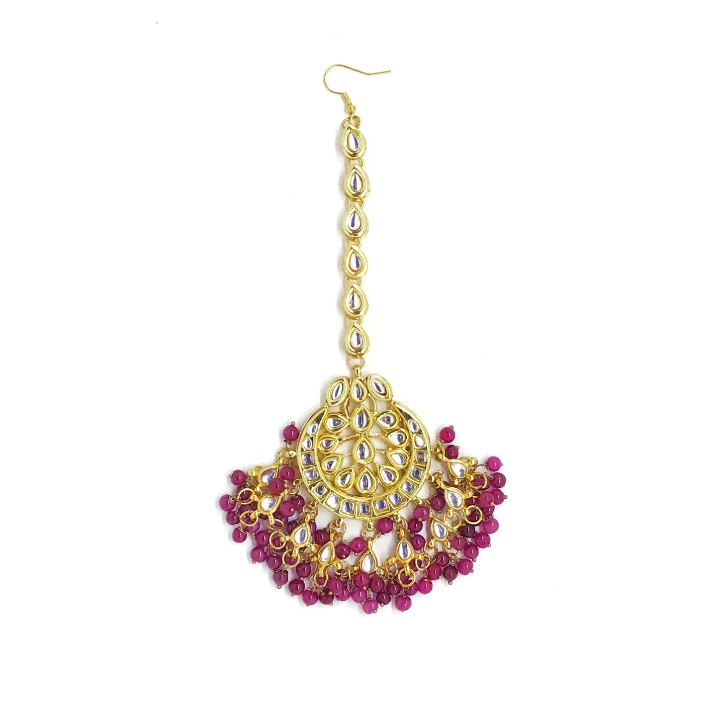 Ruby Stone Meenakari Kundan Maangtika