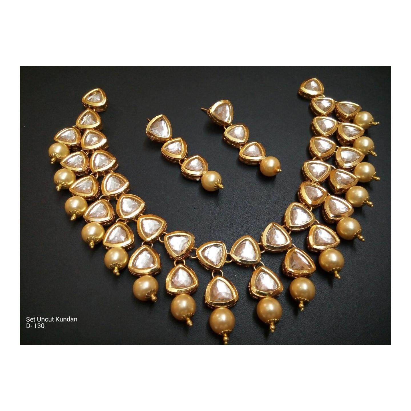 Kundan Uncut Necklace Set With Earring