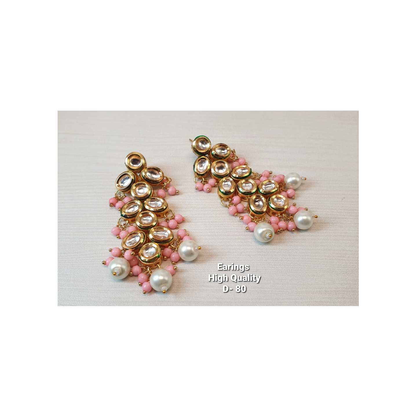 Kundan Earring 022 White Pearl