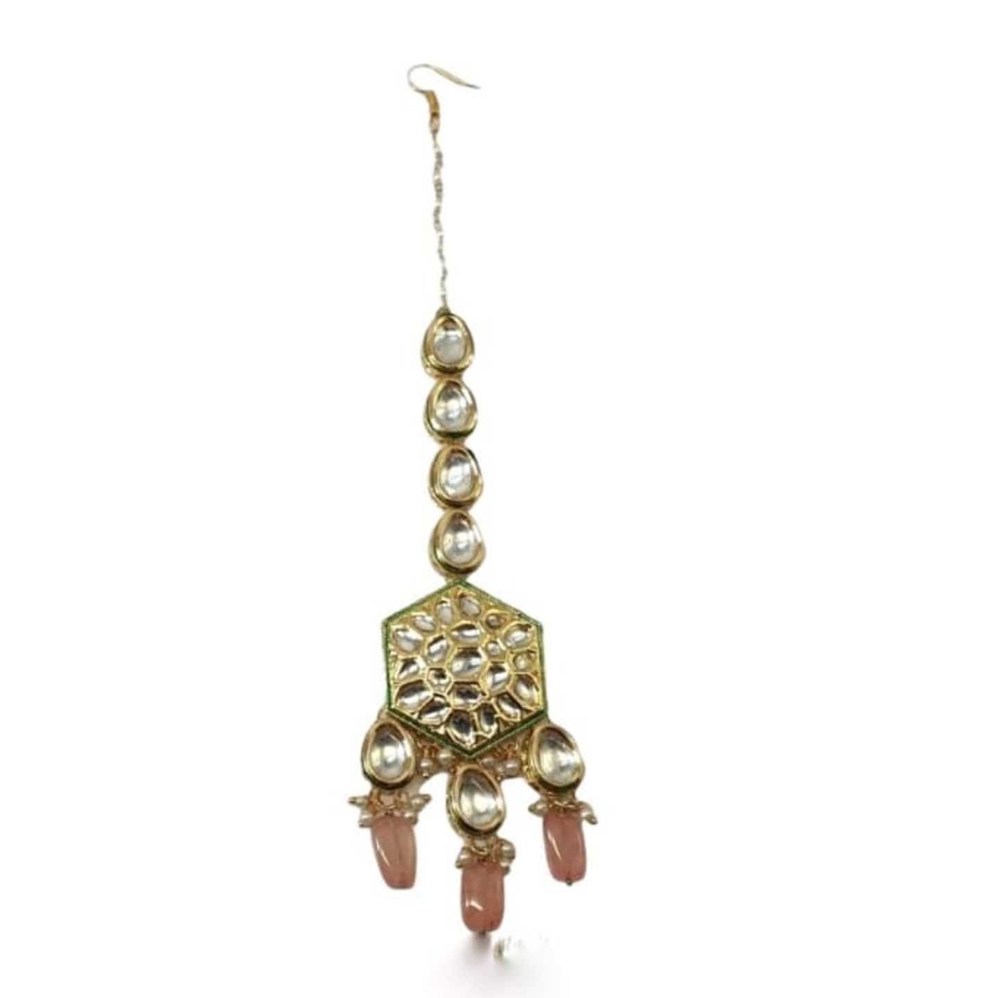 Gold Tone Plated Kundan Tikka 05