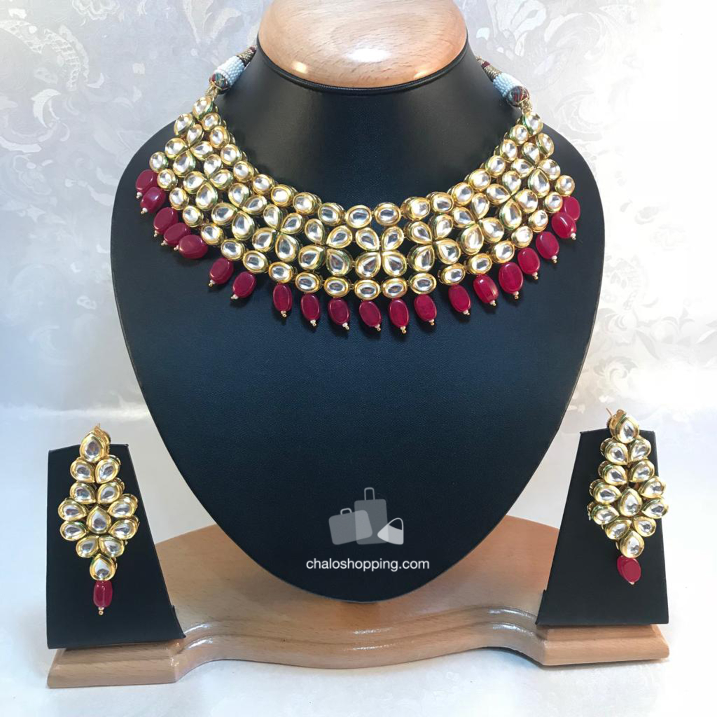 Kundan Inspired High Quality Semi Bridal Necklace Set
