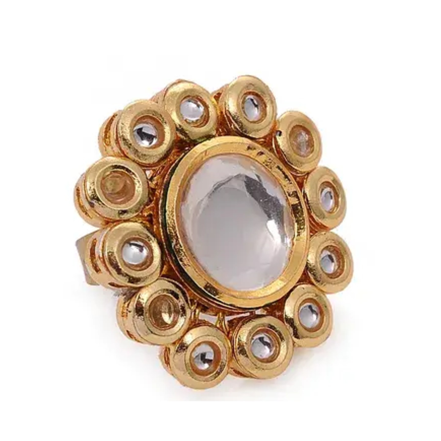 Gold Tone Kundan Ring