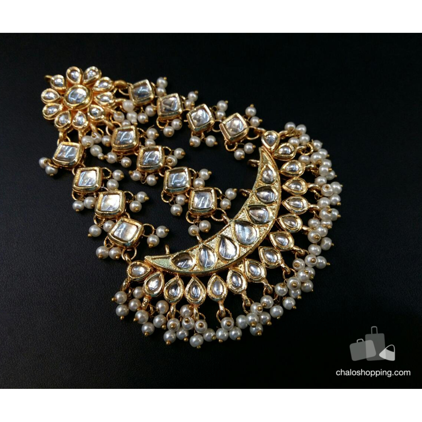 Kundan Inspired Pearl Passa