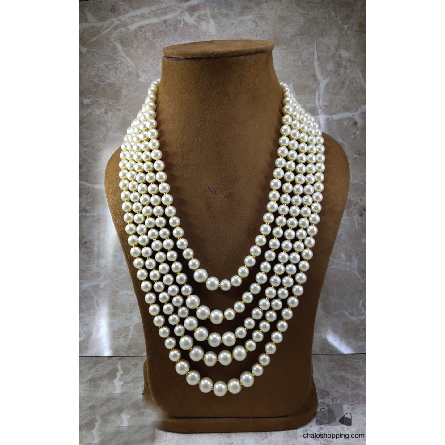Multi Layer White Pearl Necklace