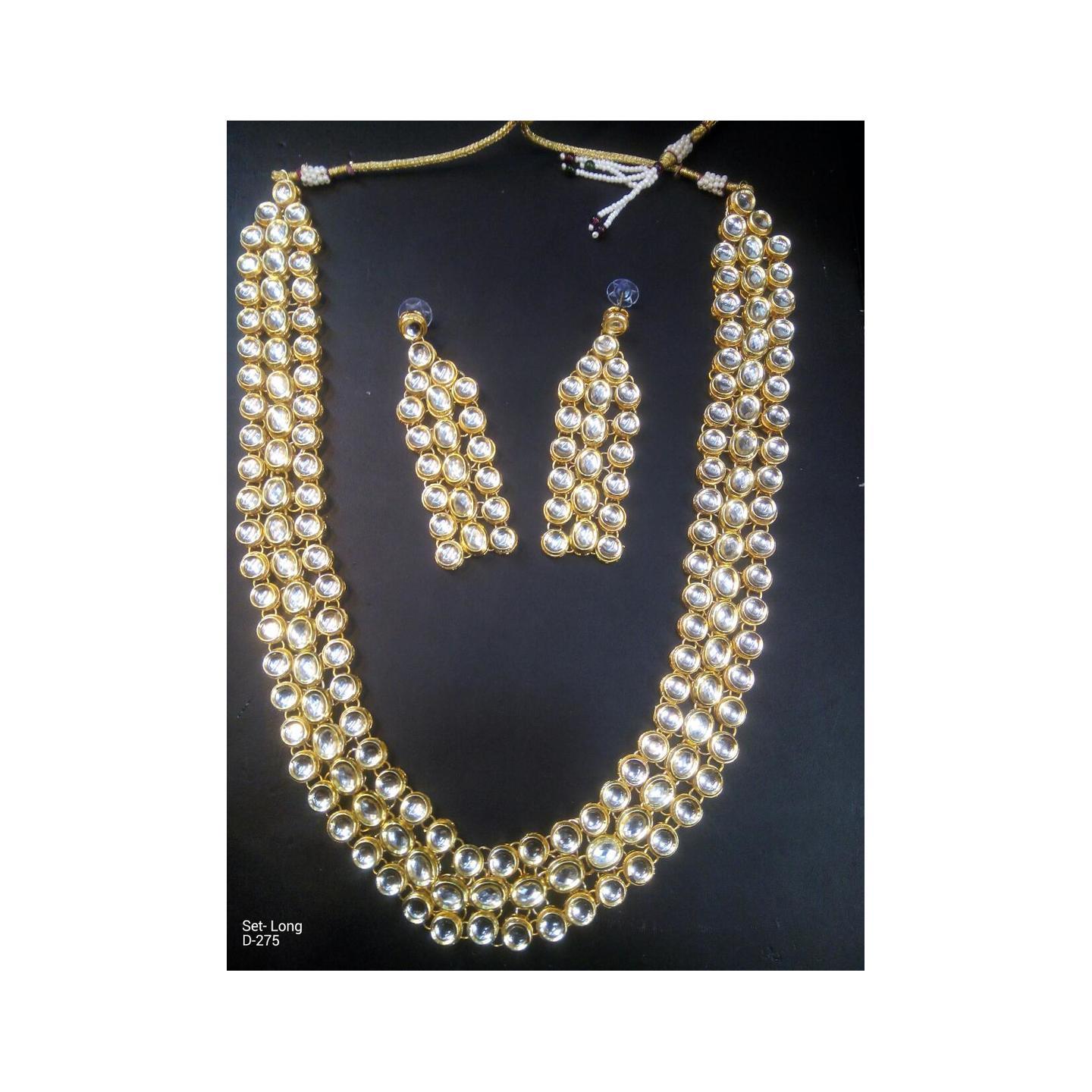 Kundan Long Necklace Set with Earring 