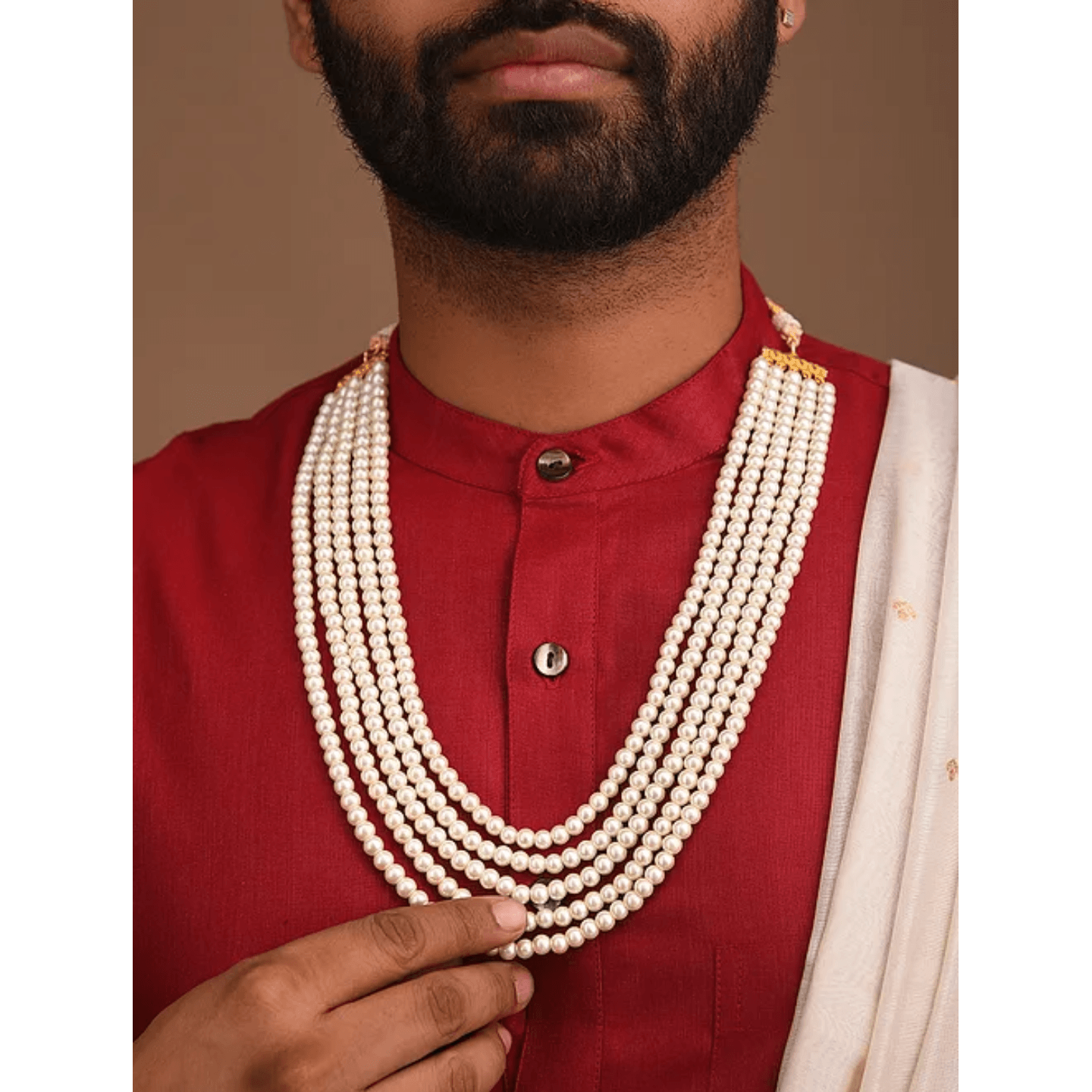 Multi Layer Small White Pearl Necklace