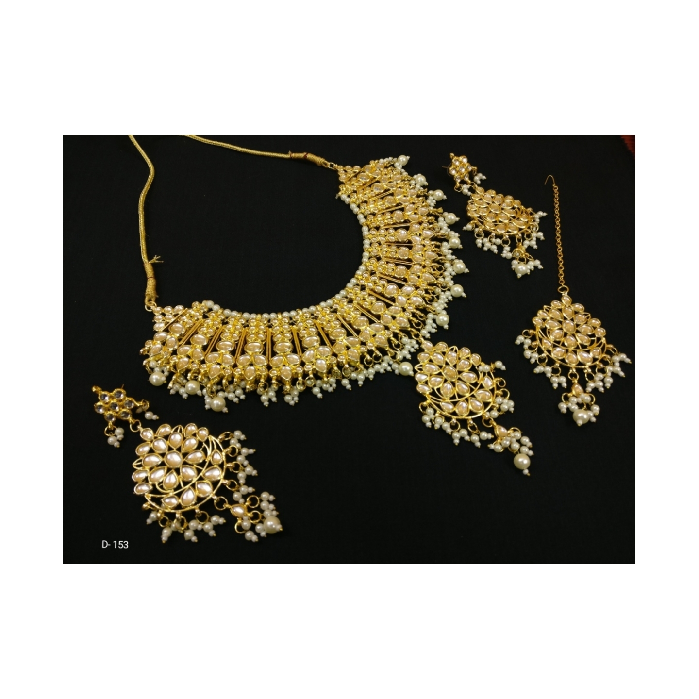 Kundan Choker With Earring White Pearl
