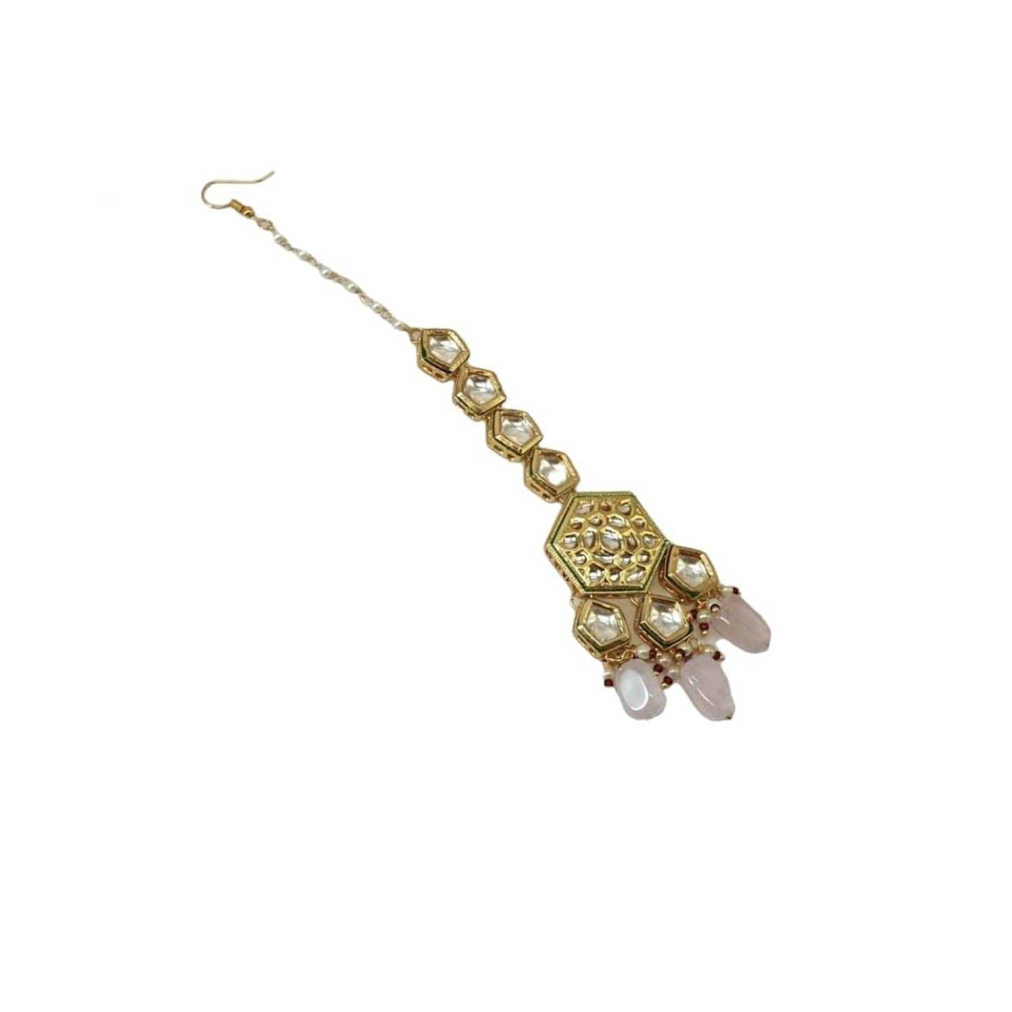 Gold Tone Kundan Tikka 01