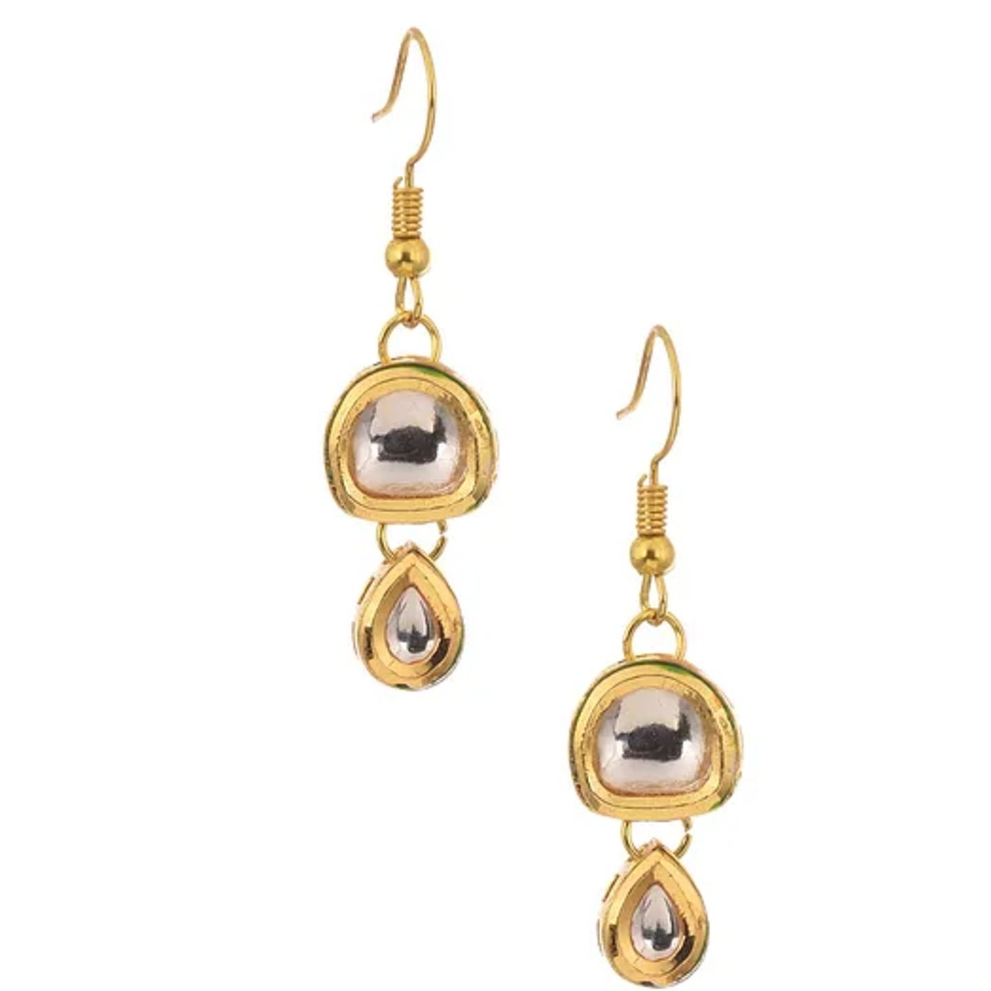 Gold Tone Kundan Earrings For Kids