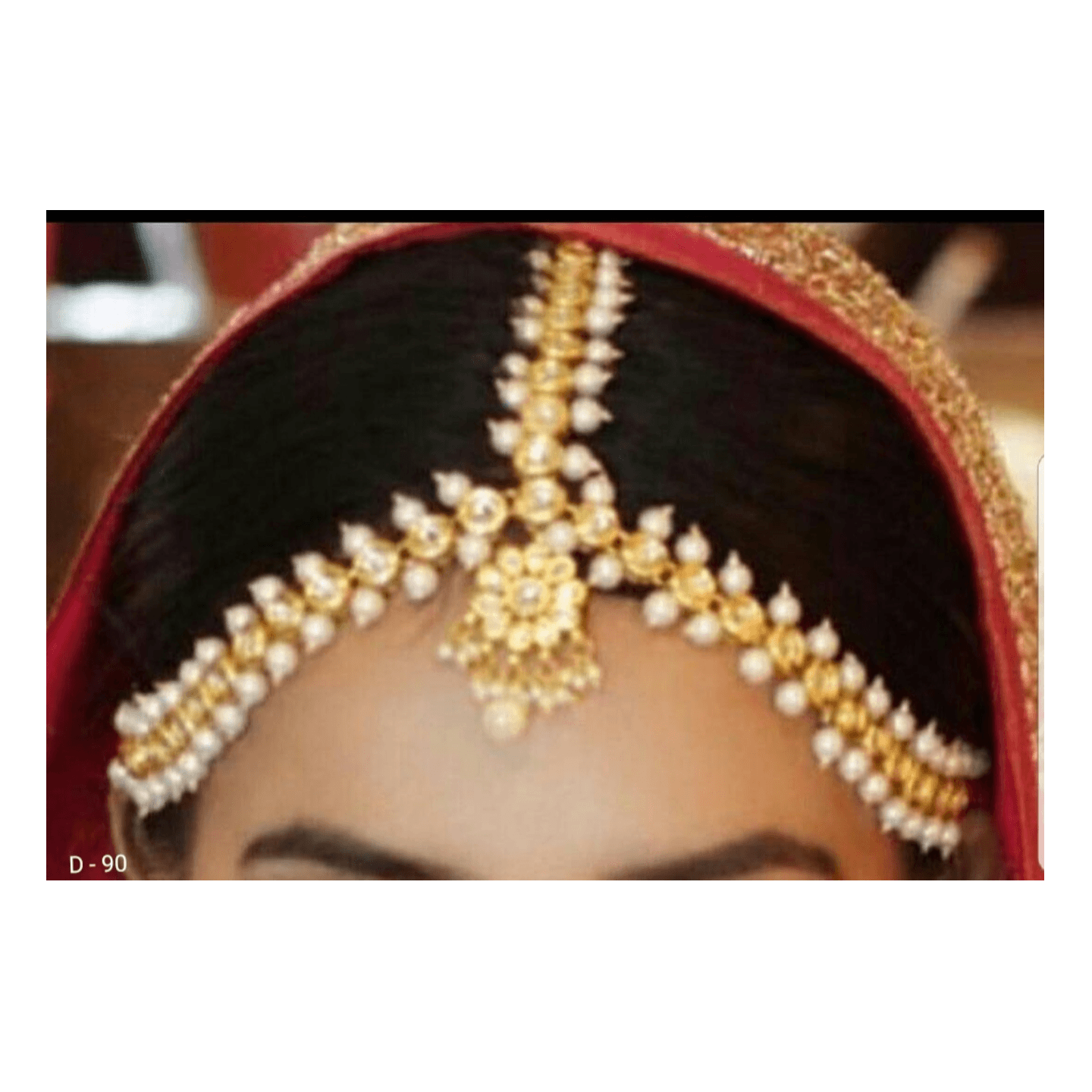 High Quality Kundan MathaPatti  With Golden & White Stone