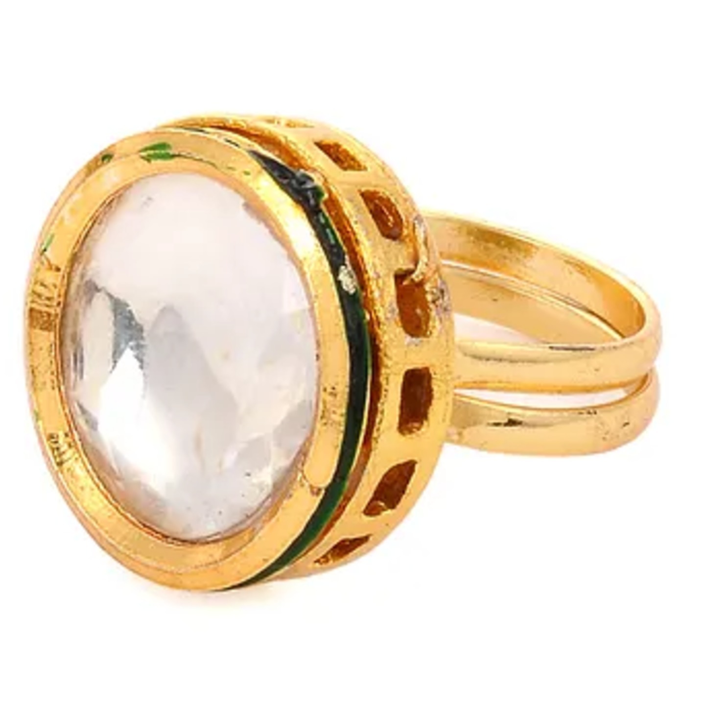 Gold Tone Kundan Ring