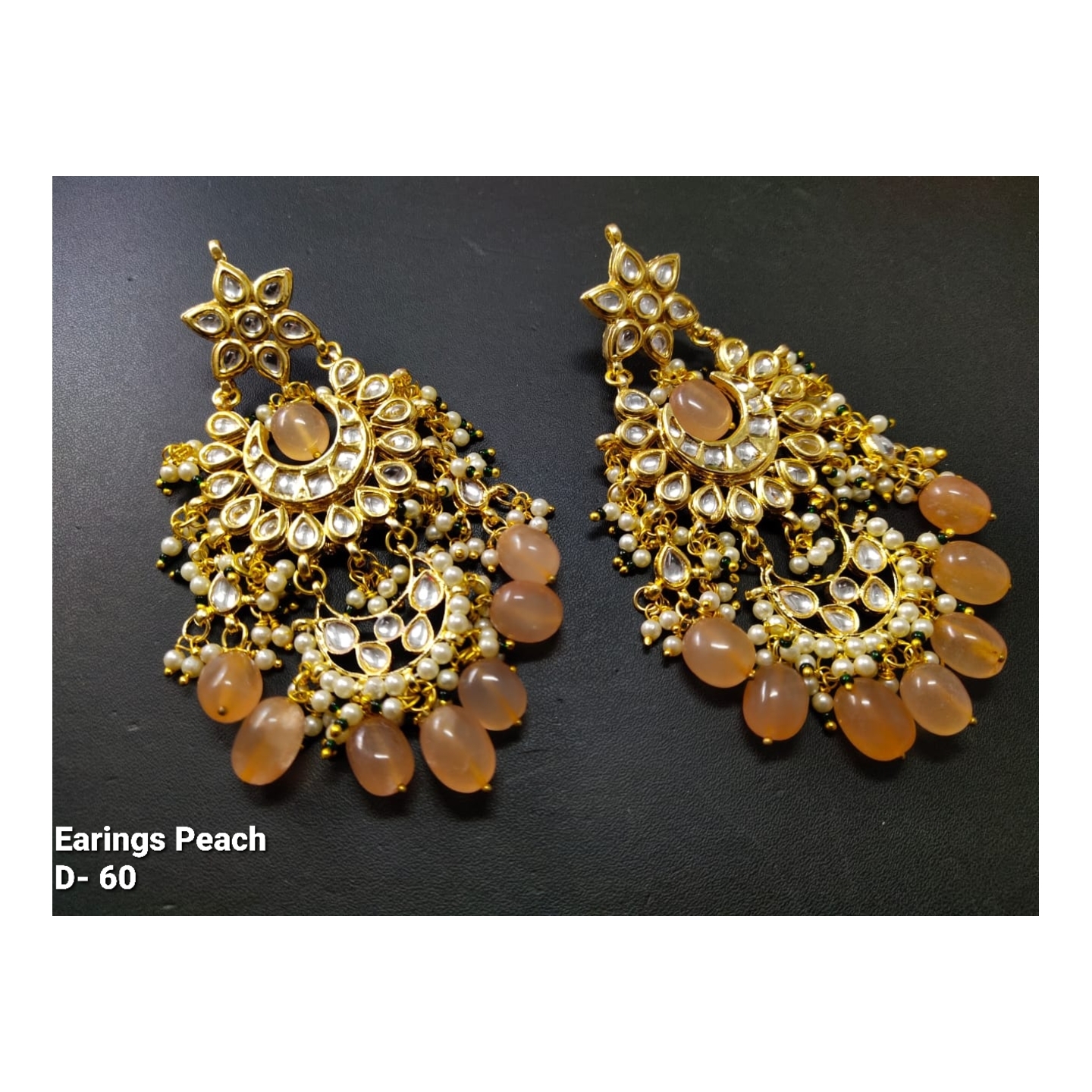 Kundan Choker Earring & Peach Stone