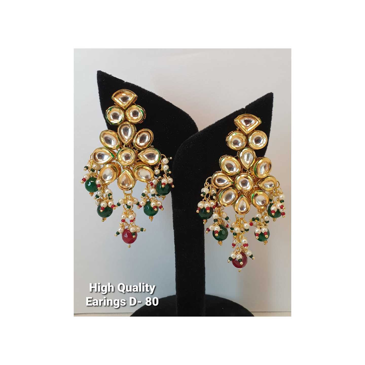 Kundan Earring 019 Multy Color Pearl