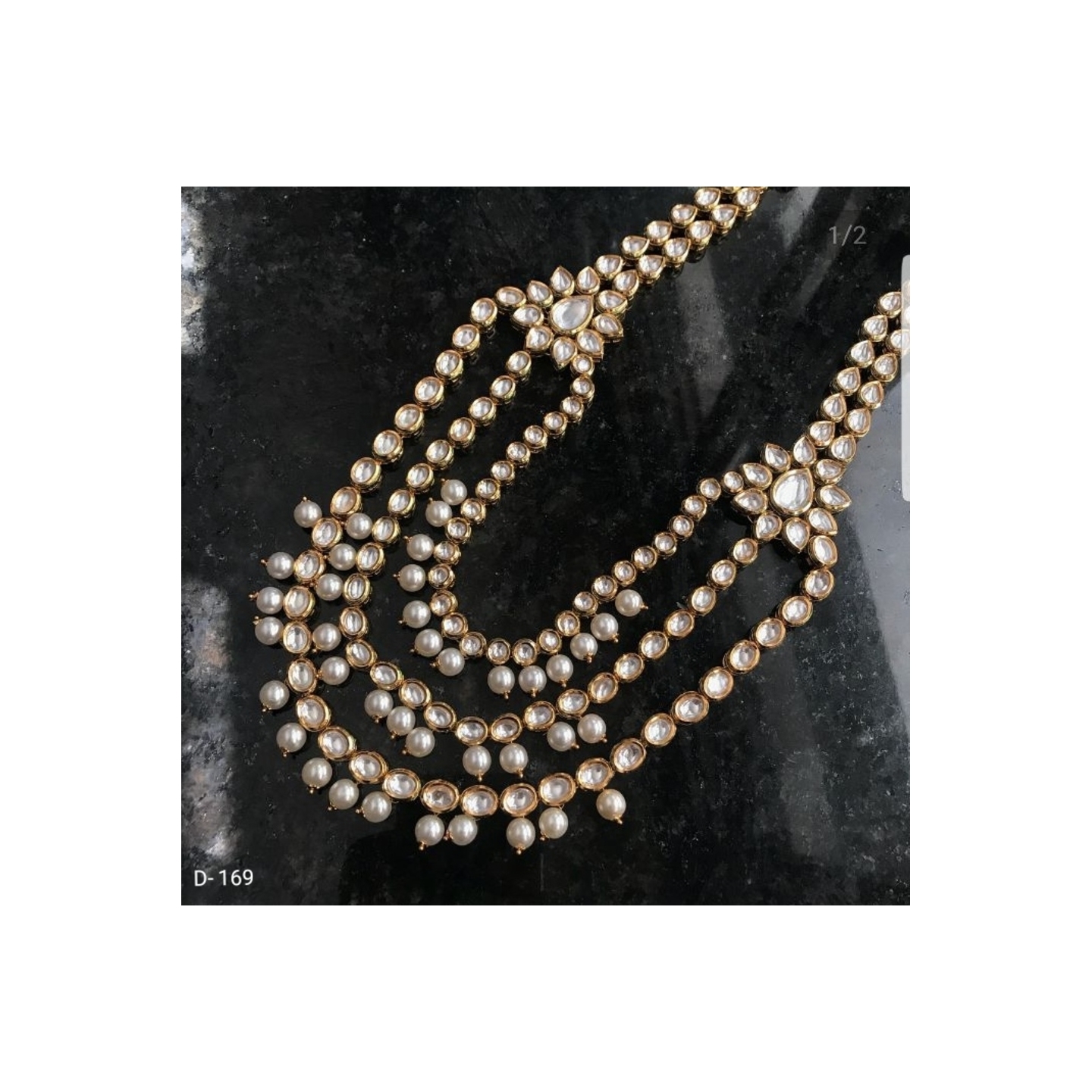 High Quality Triple Layer Long Set White Peral