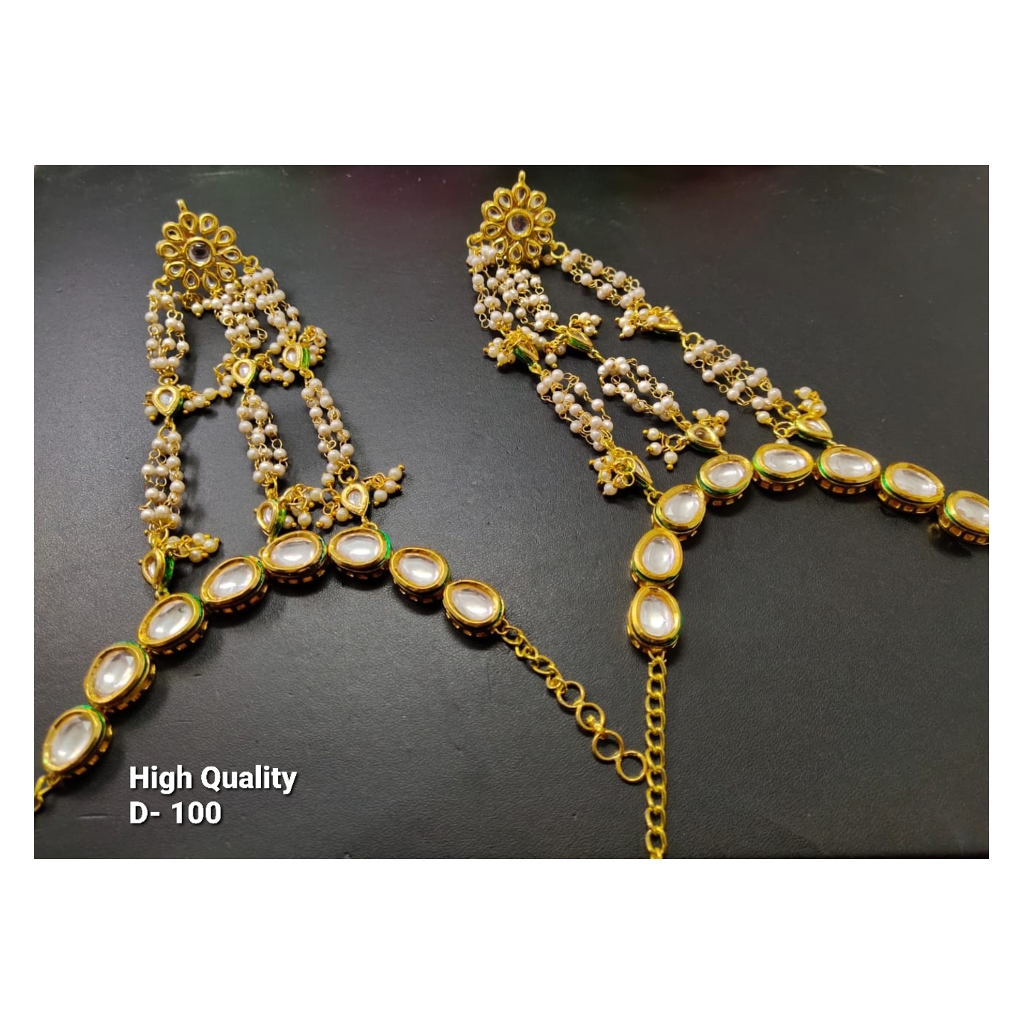 High Quality Kundan HathPhool (Pair Piece)