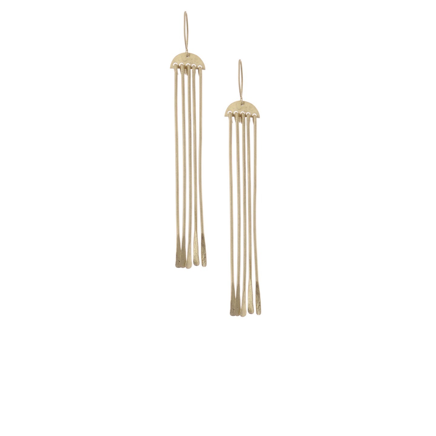 Matte Gold Brass Stick Earrings