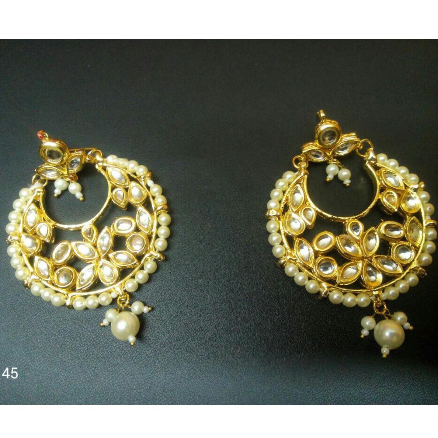 Gold Tone Kundan Earring